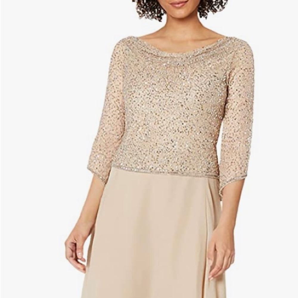 J Kara long formal gown beaded with cowl neck size 6 petite